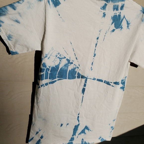 OOAK Cotton Tie Dye T-shirt White/Dark Blue - Picture 10 of 15